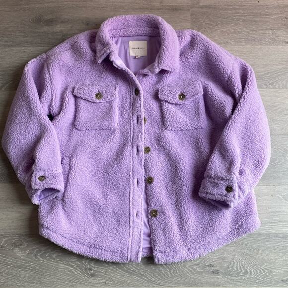 Thread and Supply Purple Faux Sherpa jacket - Picture 1 of 10